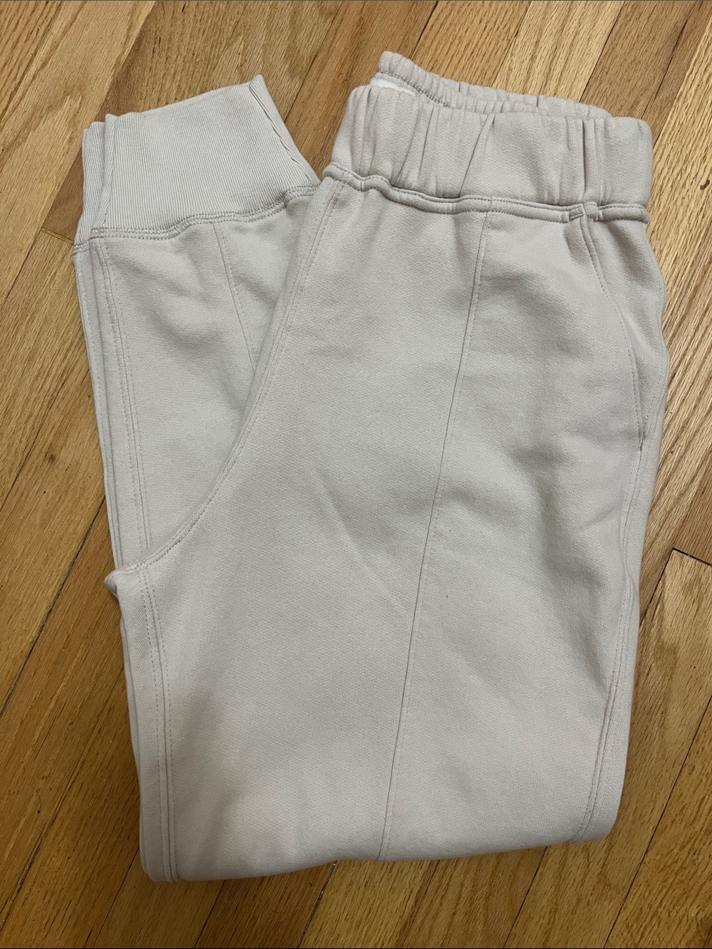 Abercrombie & Fitch Soft A&F Cream Banded Ankle Pull On Jogger Sweatpants Large